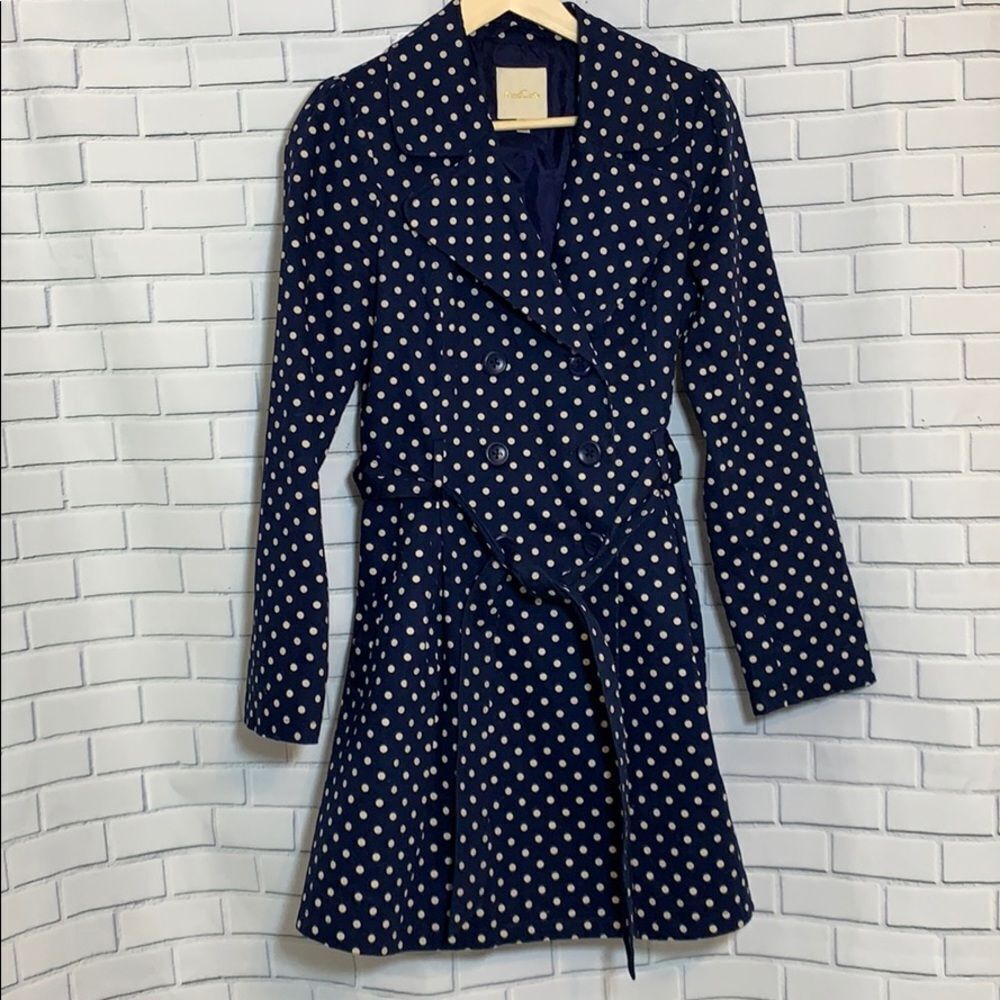 ModCloth Capital Class TrenchโIn Dots Sz Mโ